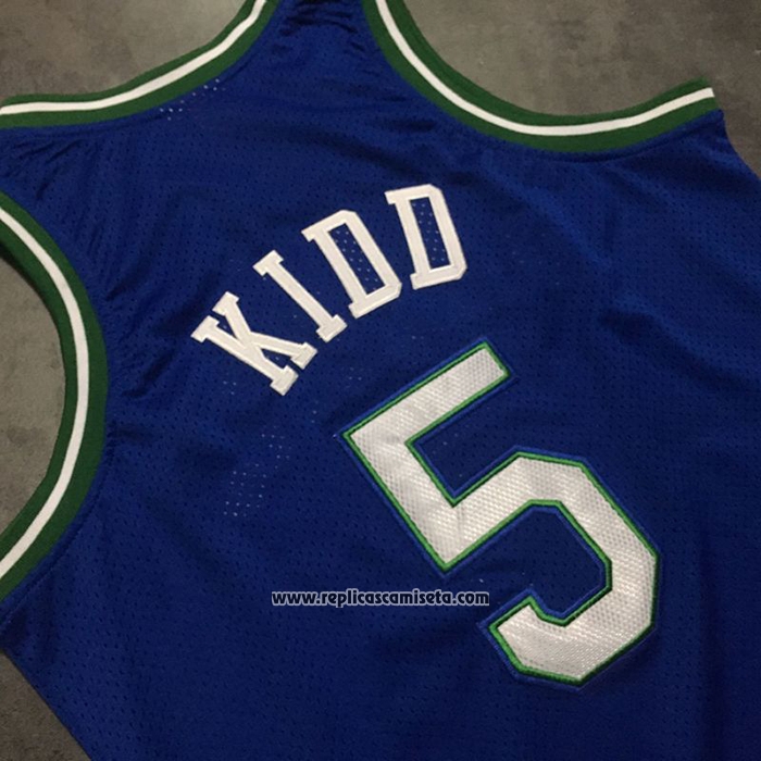 Camiseta Dallas Mavericks Jason Kidd #5 Mitchell & Ness 1994-95 Azul